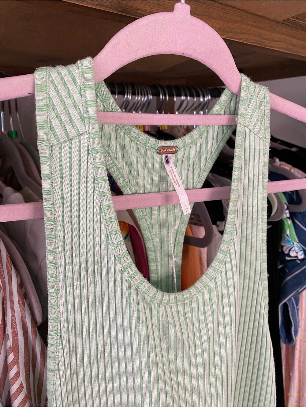 FREE PEOPLE Mint Ribbed Razor Back Pear Shape Sun Dress! 👗 - Picture 12 of 16
